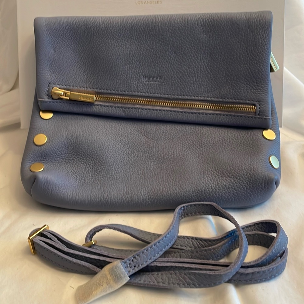 NEW w/o TAGS VIP MED pebbled leather HAMMITT in PERIWINKLE